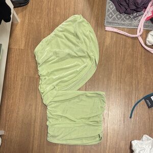 Edkited Green draping detail dress